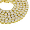 Gold Finish 0.925 Silver 4mm Iced 1 Row Tennis Chain; Varies