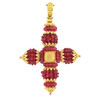 18K Gold Beaded Cross Pendant