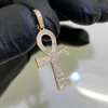 10k Gold Diamond Small Ankh Pendant