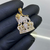 10k Gold Diamond Crown with Lion Pendant