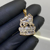 10k Gold Diamond Crown with Lion Pendant