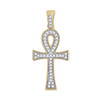 10k Gold Diamond Micro Ankh Pendant