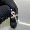 10k Gold Diamond Micro Ankh Pendant