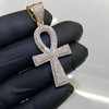 10k Gold Diamond Flared Ankh Cross Pendant
