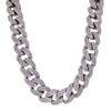 White Gold Plated Brass Wide Cuban Link Chain