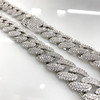 White Gold Plated Brass Wide Cuban Link Chain