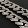 White Gold Plated Brass Wide Cuban Link Chain