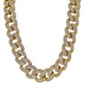 Gold Plated Brass Iced Cuban  Chain