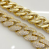 Gold Plated Brass Iced Cuban  Chain