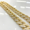 Gold Plated Brass Iced Cuban  Chain