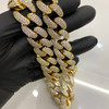 Gold Plated Brass Iced Cuban  Chain