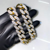 Gold Plated Brass Iced Pave Cuban Chain