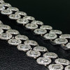 White Gold Plated Brass Iced Baguette Cuban Chain