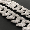 White Gold Plated Brass XL Wide Cuban Link Chain