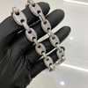 White Gold Plated Brass Puff Mariner Link Chain