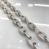 White Gold Plated Brass Puff Mariner Link Chain
