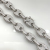 White Gold Plated Brass Puff Mariner Link Chain