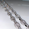 White Gold Plated Brass Puff Mariner Link Chain