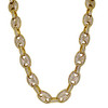 Gold Plated Brass Iced Puff Mariner Chain