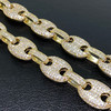 Gold Plated Brass Iced Puff Mariner Chain