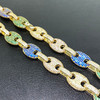 Gold Plated Brass Multicolored Puff Mariner Chain