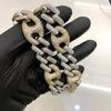 Two Tone Gold Plated Brass Cuban Mariner Link Chain