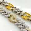 Two Tone Gold Plated Brass Cuban Mariner Link Chain