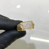 10k Gold Diamond Rectangular Watch Band Shank Ring
