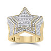 10k Gold Diamond Iced Star Ring