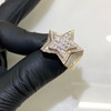 10k Gold Diamond Iced Star Ring