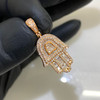 10k Gold Diamond Iced Hamsa Hand Pendant