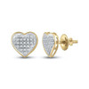 10k Gold Diamond Heart Shaped Earrings