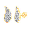 10k Gold Diamond Angel Wing Earrings