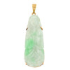 14k Gold Green Jade Woman Pendant