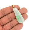 14k Gold Green Jade Woman Pendant