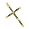 14k Gold Turquoise Accented Cross Pendant