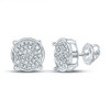 .925 Sterling Silver Diamond Round Earrings