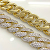 Gold Plated Brass Pave Cuban Chain