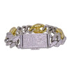 White Gold Plated Brass Cuban Mariner Bracelet