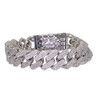 White Gold Plated Brass Modern Curb Bracelet