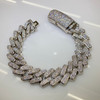 White Gold Plated Brass Modern Curb Bracelet