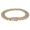 Gold Plated Brass Iced Cuban Link Bracelet