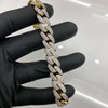 Gold Plated Brass Iced Cuban Link Bracelet