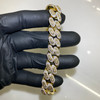 Gold Plated Brass Flooded Cuban Bracelet