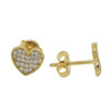 10k Gold Pave Iced Heart Earrings
