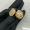 10k Large Round Iced Nugget Earrings