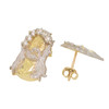 10k Gold Two Tone Jesus Earrings