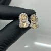 10k Gold Two Tone Jesus Earrings