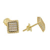 10k Gold Pave Square Earrings