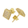 10k Gold Pave Square Earrings